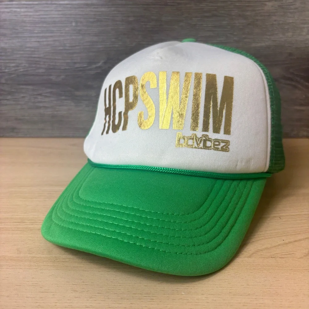 BDVibez Hat Cap‎ Snap Back Womens Green Gold Trucker Adjustable